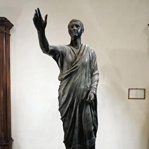 Bronze statue of orator (Arringatore), from Pila, Perugia, Italy, circa 80 B. C