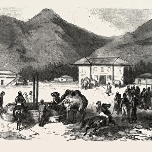 Camp Sefer Pasha, in Batum, 1855. Engraving