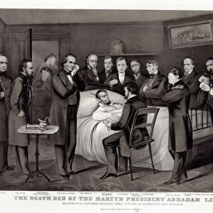 The death bed of martyr President Abraham Lincoln