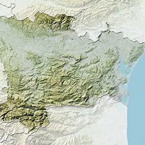 Departement of Aude, France, Relief Map
