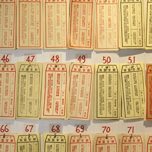 Divination strips in a Chinese buddhist temple
