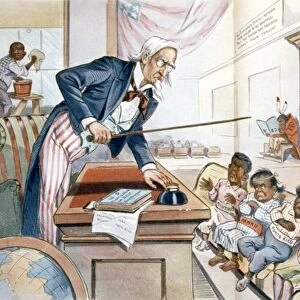 English the common United States language. Uncle Sam teaches 4 infants, Philippines