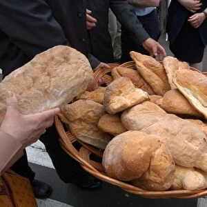 Espiritu Santo Festival Bread distribution