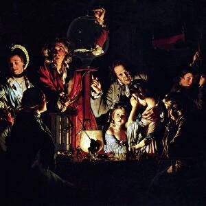 An Experiment on a Bird in the Air Pump 1768, painted by Joseph Wright of