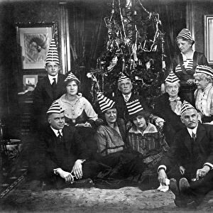 A family with an interesting Christmas tradition of strange hats