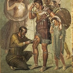 Fesco depicting wounded Aeneas, from ancient Herculaneum, Italy