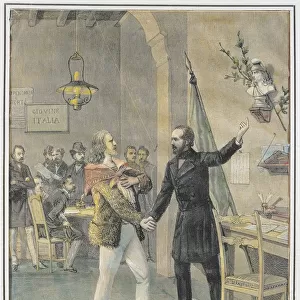 The first meeting between Giuseppe Mazzini and Giuseppe Garibaldi in Marseille in summer of 1833