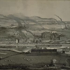 France, Montceau-les-mines, View of Montceau-les-mines, Mining city with coal seams, 1857