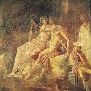Fresco depicting Ares and Aphrodite from House of Citharist, Pompei, Italy
