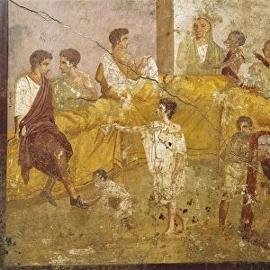 Fresco of feast scene, from Pompeii, Italy