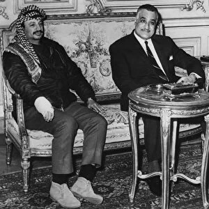 Gamal Abdul Nasser (1918-1970) President of Egypt, with Yasser Arafat (1929-2004)