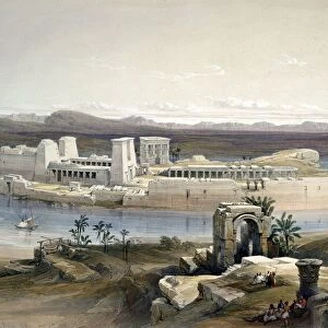 General View of the Island of Philae, Nubia November 1838. After watercolour by David Roberts