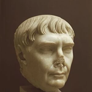Five Good Emperors, Bust of the Emperor Trajan (Marcus Ulpius Nerva Traianus, 53 - 117 A. D. Emperor from 98 to 117 A. D. ), imperial age, marble