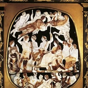 Great Cameo of the Holy Chapel or Great Cameo of France depicting the apotheosis of Emperor Tiberius and Germanicus paying homage to emperor, Chalcedony