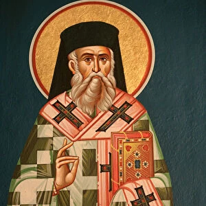 Greek orthodox icon depicting a saint bishop