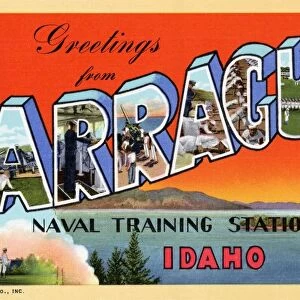 Greeting Card from Farragut Naval Training Station. ca. 1943, Farragut, Idaho, USA, Greeting Card from Farragut Naval Training Station