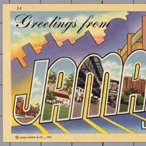 Greeting Card from Jamaica, New York. ca. 1943, Jamaica, Queens, New York, New York, USA, Greeting Card from Jamaica, New York