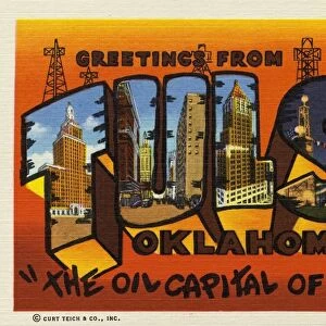 Greeting Card from Tulsa, Oklahoma. ca. 1944, Tulsa, Oklahoma, USA, Greeting Card from Tulsa, Oklahoma