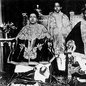 Haile Selassie I with family