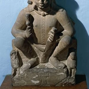 India, Uttar Pradesh, Mathura, Kankali Tila, Statue of Surya, the chief solar deity in Hinduism, Kushan period