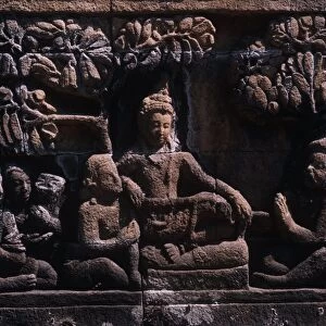 Indonesia, Java Island, Borobudur Buddhist Temple, bas-relief
