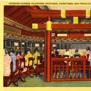 Interior Chinese Telephone Exchange, Chinatown, San Francisco, California