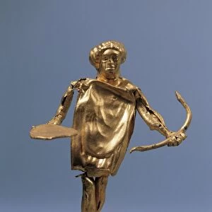 Italy, Calabria, Punta Alice, Statuette representing Apollo holding a gold bow used for worshipping