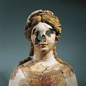 Italy, Sicily, Kore bust, Ppolychrome terracotta