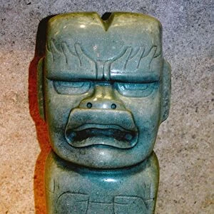 Jade votive axe: Olmec, 1200-400 BC. Mexico Mesoamerican Artefact Pre-Columbian