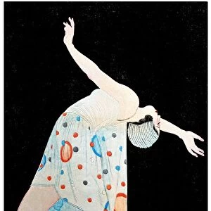 Japan: Art Deco moga or modern girl dancing, Woodblock print, ink and colours on paper, Kobayakawa Kiyoshi (1899-1948), 1932