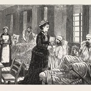 In the Katherine Hospital, Belgrade, Serbia, Engraving 1876