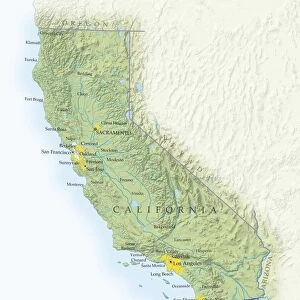 Map of California, close-up