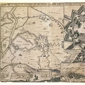 Map of Casale Monferrato, Piedmont Region, and its citadel during the siege in 1630