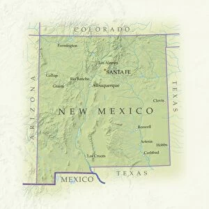 Map of New Mexico, close-up