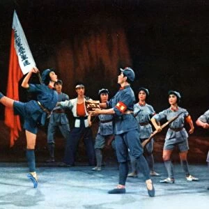 The modern revolutionary ballet red detachment of women, from a chinese postcard set published in 1970, after our main force has safely moved out, hung chang-ching solemnly unstraps his dispatch case and asks wu ching-hua, who has been admitted to the communist party on the front line, to deliver it to the battalion party committee