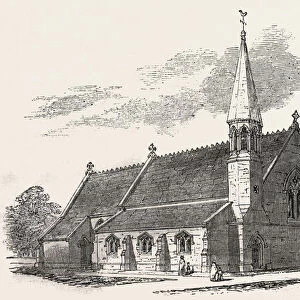 New Church, at Lambourne Woodlands, Berkshire, Uk, 1851 Engraving