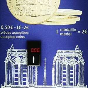 Notre-Dame-De-Paris cathedral medal vending machine