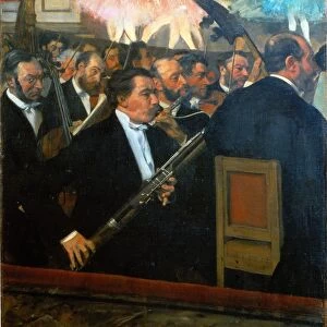 The Orchestra of the Opera, 1868-1869, oil on canvas. French artist Edgar Degas