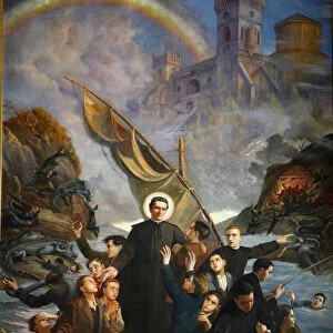 Painting depicting the life of Don Bosco in Santuario di Maria Ausiliatrice