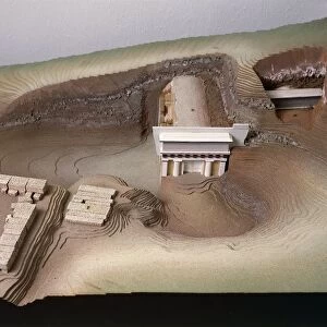 Plastic model of the Royal Tombs of Vergina, ancient Aigai, Greece