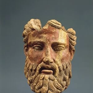 Polychrome terracotta head of Zeus