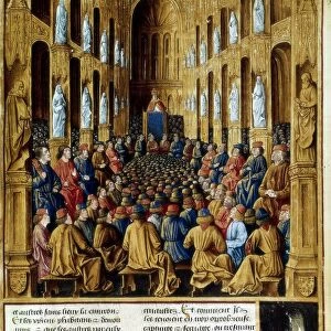 Pope Urban II presiding over the Council of Clermont, France, 1095 (c1490). Urban II (c1035-1099)