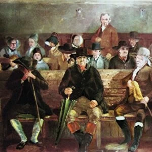 Quaker meeting. After painting of 1839