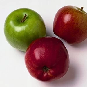 Two red apples and one green apple