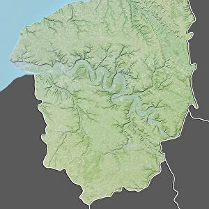 Region of Upper Normandy, France, Relief Map