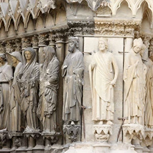 Reims cathedral west wing statues
