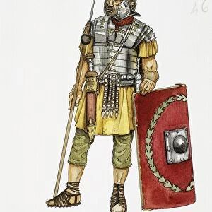 Roman auxiliary military, infantry, drawing