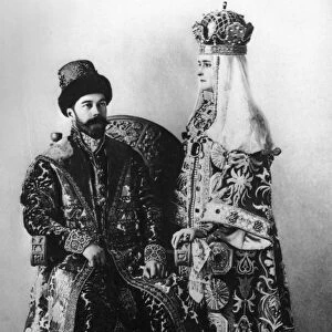 The royal couple of russia, tsar nicholas ll and tsarina alexandra fyodorovna at a costume ball in1903