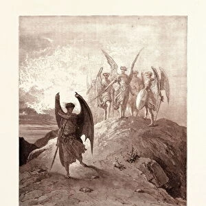 SATAN VANQUISHED, BY GUSTAVE DORE. Dore, 1832 - 1883, French. Engraving for Paradise Lost by Milton