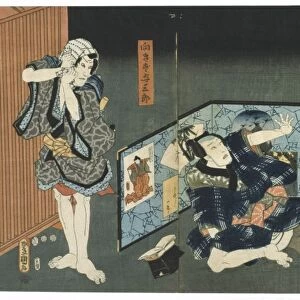 Scene from a Kabuki theatre performance. In this highly stylised Japanese dance-drama